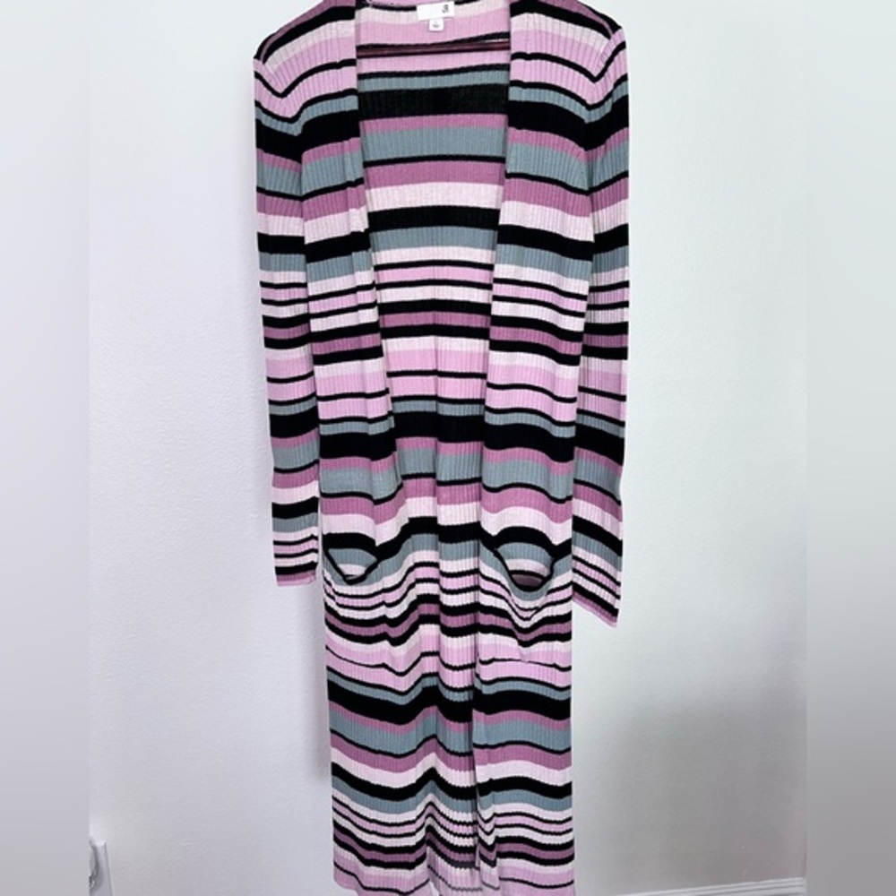 SO Pink and Black Striped Sweater